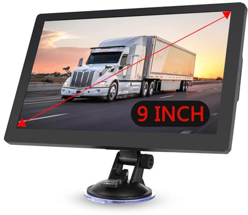 Truck Sat Nav UK for HGV & Lorry, 9 Inch GPS Navigation with 2026 UK & Europe Maps, Free Lifetime Updates, Speed Camera Alerts, Lane Assist, Voice Guidance, Offline Navigation