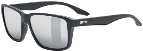 uvex solus - Sportglasögon för damer och herrar - 100% UVA-, UVB- och UVC-skydd - spegelglas - matt svart/spegel silver - en storlek