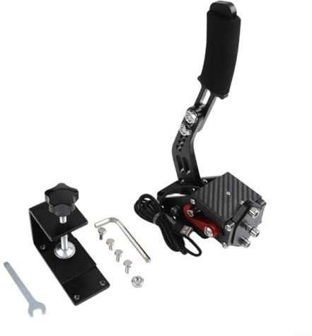 Freno de mano USB de PC para Racing Sim, sensor de efecto Hall, freno de deriva con tensión de resorte ajustable, accesorio de carreras de aleación de aluminio compatible con G29 G920 G27 (negro)