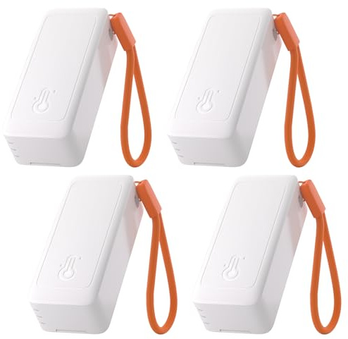 SONOFF SNZB-02B AirGuard TH Lite Capteur Zigbee de Température et d'Humidité avec Alertes App, Surveillance à Distance pour Serre et Cave à Vin, Compatible Alexa & Google Home, Lot de 4