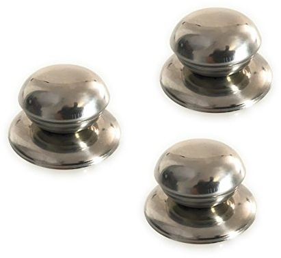 Kerafactum Universal Topfdeckel Ersatz Griff Set Ersatzgriff Topfdeckelgriff Deckelknopf Deckelgriff Knauf als Ersatzteil auf Pfanne Topf Deckel aus Edelstahl (3 Stück, Ringgriff)