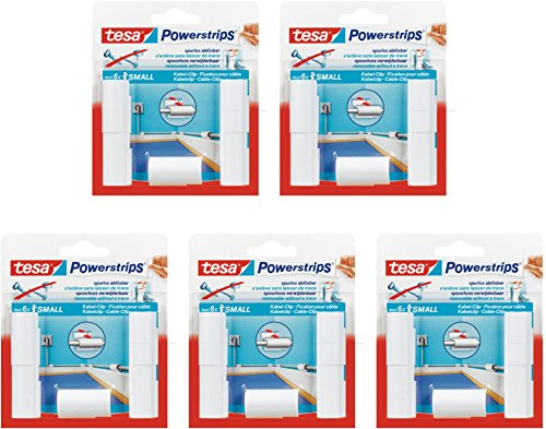 tesa Powerstrips Kabel Clip, weiß, 25 Stück
