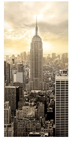 Apalis Magnettafel Manhattan Dawn Memoboard Design Hoch Metall Magnet Pinnwand Motiv Wand Stahl Küche Büro, Größe HxB: 78cm x 37cm