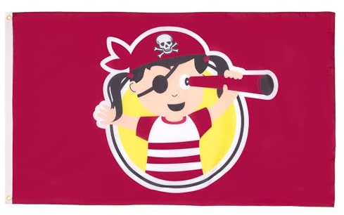 AZ FLAG Flagge Mädchen pirat 150x90 cm Union Jack Polyester 100D 2 Ösen | Für innen und außen dekorative Flagge doppelte Nähte und verstärkte Kanten mit Metallösen 100D Polyester