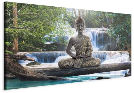 B&D XXL - Leinwandbild DIY Wohnung Wasserfall, Schlafzimmer, Wohnzimmer | Hochwertige Leinwand, sofort aufhängbar, ideal fürs Wohn- oder Schlafzimmer, wasserfest und lichtecht, langlebig, stilvoll