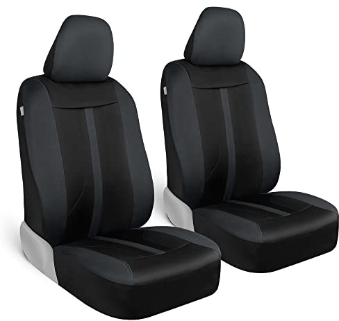 Motor Trend Gray Cloth Car Seat Covers for Front Seats – Premium Automotive Bucket Seat Covers, Made for Vehicles with Removable Headrests, Interior Covers for Car Truck Van SUV Seat Protector