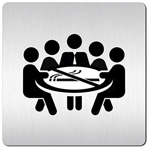 Türschilder24 XXL Schild - Türschild (B) • 125 x 125 x 1,5 mm • Aufenthaltsraum Pausenraum Teeküche - Nichtraucher 002 • Aluminium Vollmaterial • 100% Made in Germany