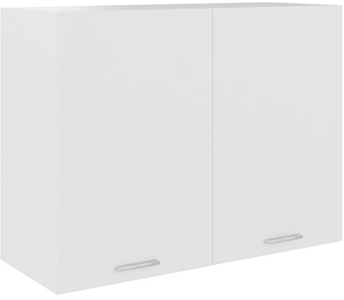 vidaXL Hängeschrank 2 Regalböden Küche Schrank Einbauküche Küchenzeile Küchenmöbel Oberschrank Küchenschrank Weiß 80x31x60cm Holzwerkstoff