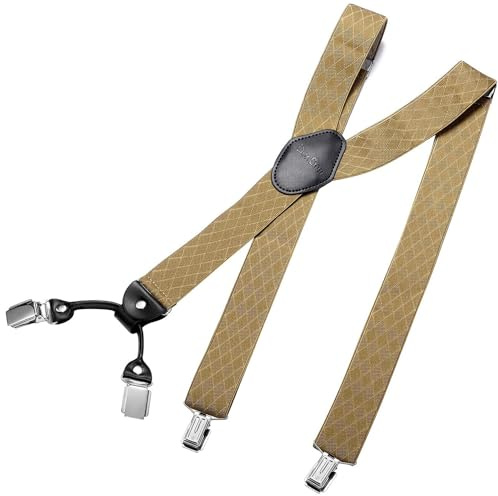 DonDon Hosenträger Herren extra stark 3,5 cm Hosenträger Herren breit in Y-Form lang - Starke Clips passend für Anzug Jeans Chinos Vintage Rockabilly Suspenders