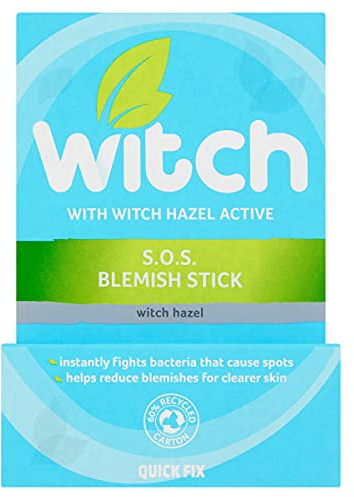 Witch SOS Blemish Stick, fights bacteria, works instantly, reduces excess oil and blemishes. Vegan friendly. Packaging may vary, exactly the same formula x 6 pack