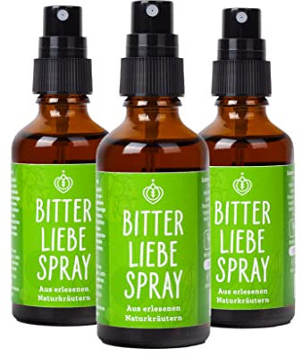 BitterLiebe® Bitterstoffe Spray 50ml 3er Set I Bittertropfen aus Die Höhle der Löwen I Hildegard von Bingen, Bitterkräuter