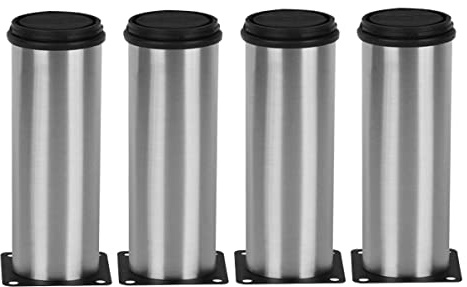 WANGCL Lot de 4 pieds de meubles réglables en acier inoxydable avec vis de montage pour armoire, table basse, lit, armoire de cuisine, canapé - 50 x 150 mm