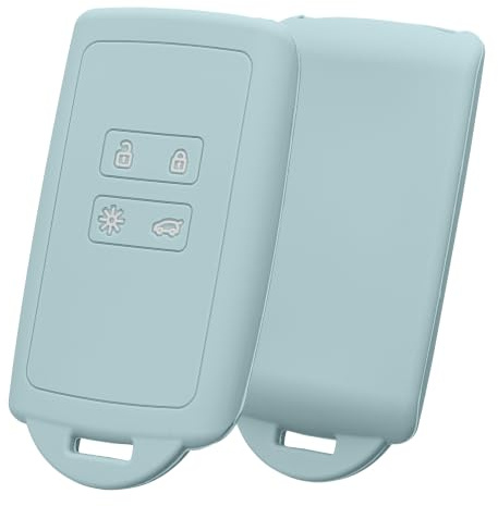 kwmobile Schlüsselhülle für Renault 4-Tasten Smartkey Autoschlüssel (nur Keyless Go) Hülle - Autoschlüssel Schlüssel Hülle aus Silikon - Schlüsselschutz Gehäuse in Cool Mint