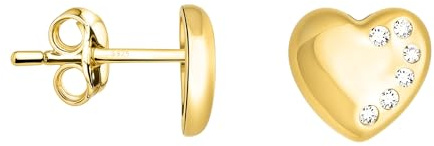 SOFIA MILANI - Orecchini da Donna in Argento 925 - Placcati in Oro e con Pietra Zircone - Orecchino a Perno a Cuore - E1569