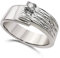 925 Sterling Silber Bandring mit Zirkonia | Rhodinierter Verlobungsring mit Wellenstruktur | Premium Breiter Statement Ring (60)