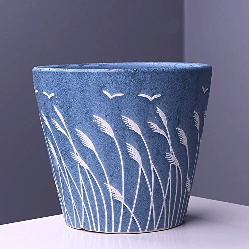 GImLY Koreanischer Stil Terrakotta-Töpfe Mini-Blumentopf-Behälter Indoor-Blumen-Kaktus-Pflanzgefäß mit Abflusslöchern Kleine Keramik-Keramik-Baumschule-Pflanzgefäße for (Color : Style 1, Size : M)