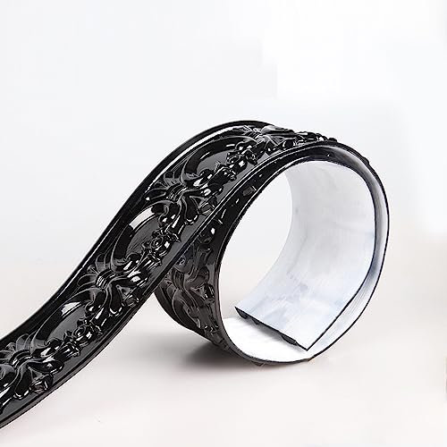 Dostear TapetenbordüRe Selbstklebende BordüRe Wand Wohnzimmer Tapeten Fliesenaufkleber Bad Dekoband Selbstklebend 5- schwarz 8 x 300 cm