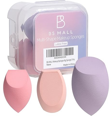 BS-MALL Makeup Sponges Big Sponge 3 Pcs Blending Sponges for Ultimate Makeup Experience for Concealer Eyemakeup Foundation Nose Makeup Eyeshadow Blending