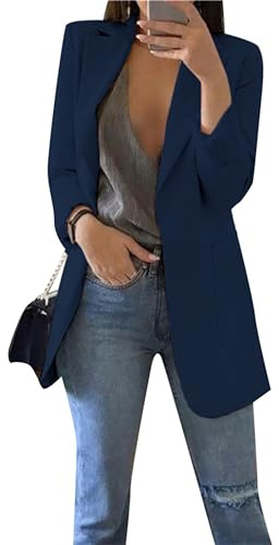 PUDANA Donna Blazer Classici Aziendali Cappella Moda Giacche Colore Solido Abiti A Maniche Lunghe