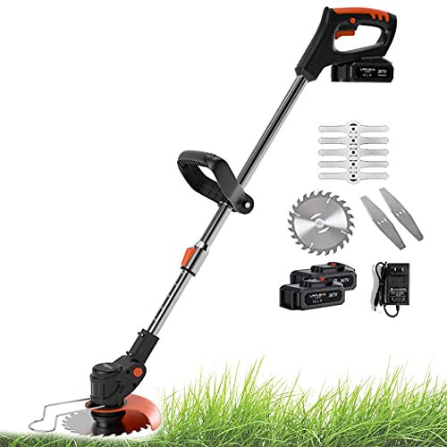 Suuim Cortacésped eléctrico inalámbrico de 1800 W, Cortasetos, con batería de Litio de 36 V, Cargador, Cuchillas de Repuesto, Cortasetos para césped/Jardines/Recorte de árboles