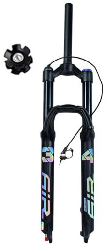 Fahrrad Mountain Mountain Front Gabel Luftdämpfung Federung Gabel 1-1/8'' Gerades Fahrradgabel 27.5 29 Zoll Federweg 140mm QR 9mm Zugstufen-Einstellung Scheibenbremse (Color : Black Remote, Size : 2