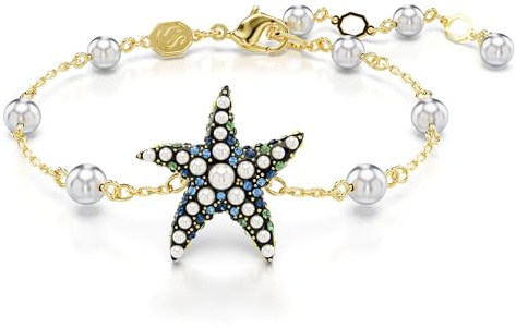 Swarovski Idyllia Seestern-Armband für Damen, goldfarben, Kristallperlen, mehrfarbig, 15.5-19.5 cm, Kristall, Kristall