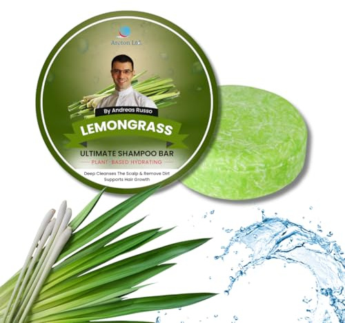 LemonGrass Solid Shampoo Bar – Natural Shampoo and conditioner For Dry Hair, Hair Nourishment, Prevents Spilt Ends With Plant Based Hydrating SLS Free Shampoo Bar