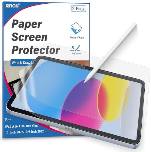 2 Stück Papier Schutzfolie für iPad 10. Generation 10,9 Zoll 2022/ A16 11 2025, Matte Paperfolie Displayschutz Blendfreiem zum Zeichnen und Notizen Machenm, Anti Fingerabdruck, Einfach Installieren