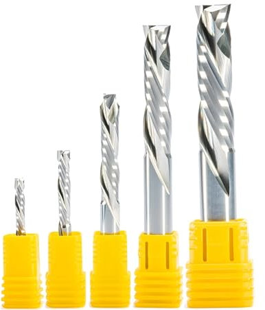 5 stücke CNC Router Bits 3,175/4/5/6/8/10mm Schaft UP & DOWN Cut Zwei Flöten Spirale Kompression Schaftfräser Holz Fräser (Size : 5x32)