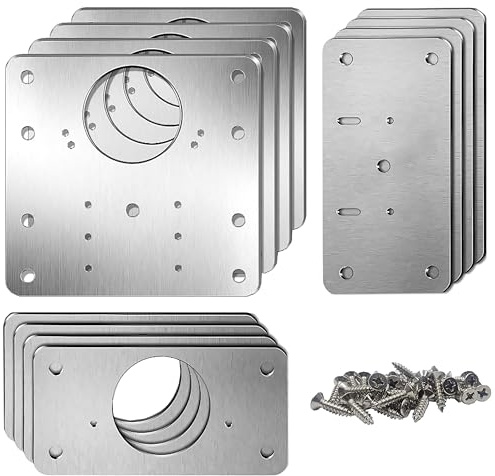 JXPXJMY Cabinet Hinge Repair Kit with Sufficient Screws, Kitchen Door Hinge Repair Plates Suitable for Various Wooden Structures in Homes and Offices (Three Styles, 12)