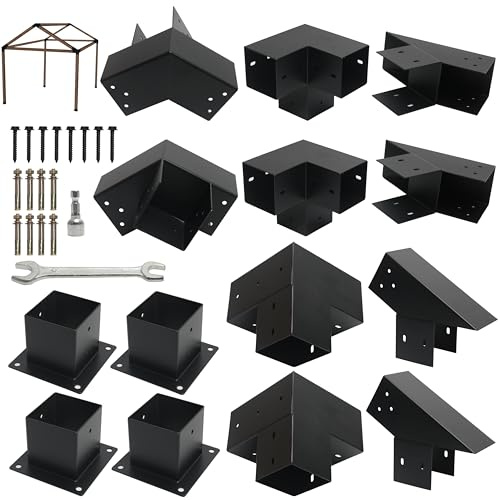 Riyhch Kit de 14 pérgolas inclinadas de 30° para pérgolas de madera de 4 x 4 pulgadas, soportes de pérgola de techo, para cenador, pérgolas, jardines, cobertizos de soporte de madera, kits de cenador