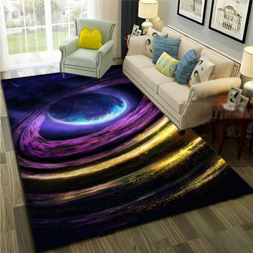 3D Modern Universum, Weltraum, Galaxie, Planet Kinder Jungen Teppich Schlafzimmer Dekorativ Kinderzimmer Wohnzimmer Matten Krabbelmatte Weichem Flanell Kinderteppiche 180 X 280 Cm - Leicht Zu -5N8N0V1