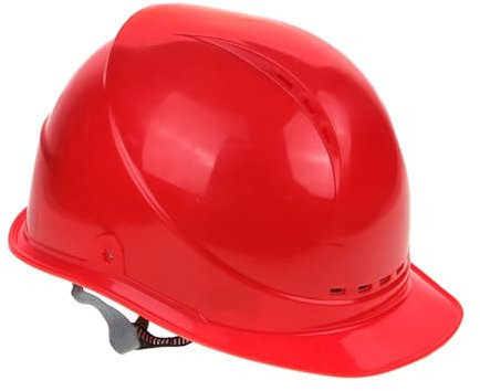 WOONEKY Verdickter Schutzhelm Mit Stoßschutz Belüftet Aus Fiberglas Roter Bauhelm Für Baustellen