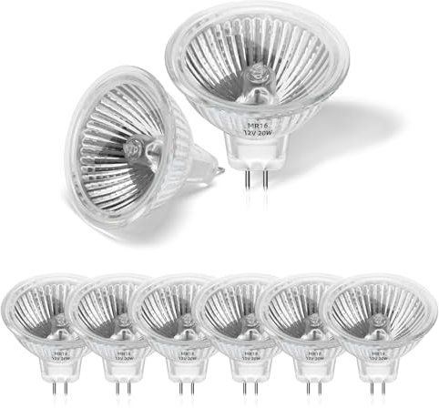 Pack of 8 Halogen Leuchtmittel GU5.3 12v 35w, Halogen MR16 Warm White 2800k, Halogen Spot Glühbirnen 2 Pin Dimmbar, Leuchtmittel MR16 GU5.3 Halogen Für Halogenstrahler Einbau Schienenbeleuchtung