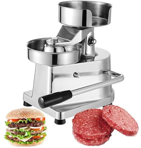 ZJLZJLO Piccola Macchina per Hamburger, Pressa per Hamburger, Vassoio in Acciaio Inossidabile, 10 Cm/13 Cm/15 Cm, Robot per La Formazione di Carne da Cucina con 500 Pezzi di Carta per Hamburger,13cm