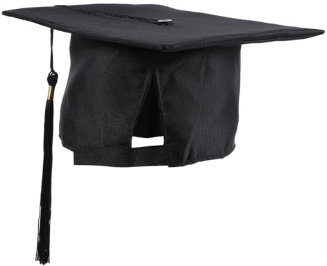 COLLBATH Bachelor Graduation Cap with Tassel Adjustable Adult Black Cap for Graduation Ceremony Lightweight Design Comfortable Wear Suitable for Master's and Doctorate Degrees