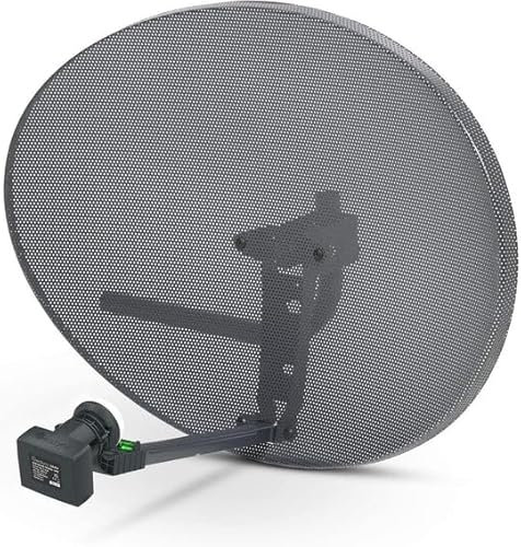 Generic Antenna parabolica satellitare 80 cm x 60 cm - MK 4 Quad LNB - Confezione di fissaggio e bulloni - Confezione staffa da parete - Zona 2 Marca: Generic