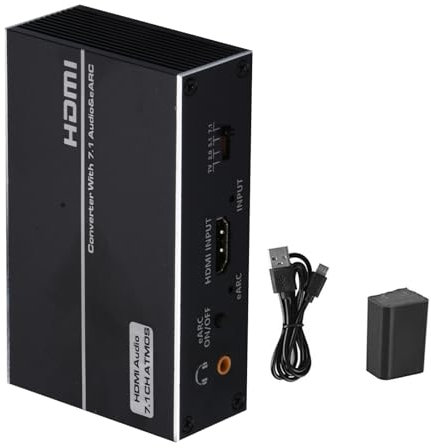 DC 5V 2A HDMI eARC Audio Extractor 5.1CH SPDIF/Coaxial out & 7.1CH ATMOS Audio Support eARC Function for Home Theater