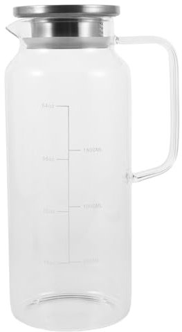Zerodeko Pichet à Eau Verre Pichet à Jus Pour Réfrigérateur Bouilloire Verre Distributeur