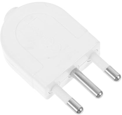 NUOBESTY Adaptateur Prise Électrique Italienne 3 Broches Mâle Terre PC Blanc, Supporte Jusqu'à 16a, Connexion Sécurisée, pour Appareils Haute Puissance à Domicile et Voyageurs