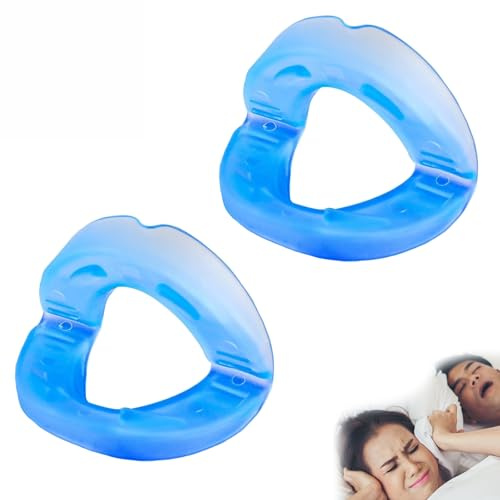Dispositif anti-ronflement,Gouttière dentaire,Bruxisme Mandibular Advancement non personnalisé,TPE,Adjustable Fit,Boîtier de voyage,2 pièces,Hypoallergénique,Facile à nettoyer,Convient aux adultes