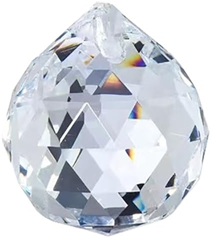Attrape-Soleil en Forme de Boule de Cristal, Arc-en-Ciel Suspendu, Attrape-Soleil en Verre à Facettes pour Prisme Fenêtre, Lustre, Décoration Intérieure et de Jardin(70mm)