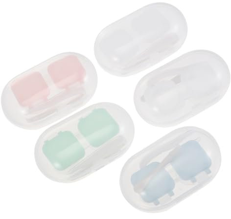 Homoyoyo 5 Juegos Estuche para Lentes de Contacto Accesorios Caja de Almacenamiento Portátil de Color Mezclado Organizador de Lentes para Material Durable