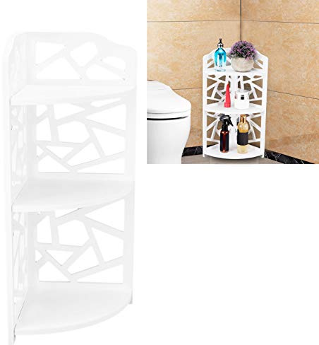 Tomedny Estante de Esquina para baño, estantes de Esquina pequeños de 3 Niveles, Estante de pie para baño, Estante de exhibición para Espacios pequeños, Cocina, Sala de Estar, Dormitorio,