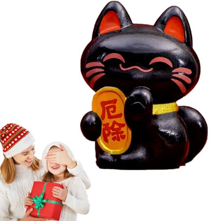 Maneki Neko Figura - Cat Statue, Ceramic Prosperity Charm | Pequeño Gato de la con Gesto de Pata, Oficinas Lindas de Oficina para la decoración del Hogar Presenta el AFF