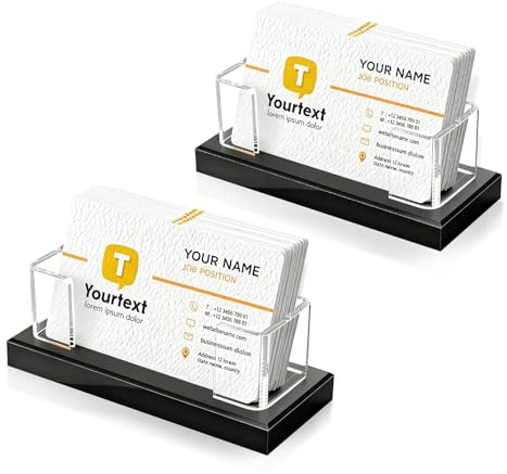 EclipseGuard 2 Stück Acryl Visitenkartenhalter, Klarer Visitenkarten Aufbewahrung,Visitenkartenständer Aufsteller Fasst 60-80, Visitenkartenhalter für Schreibtisch im Büro Zuhause Oder Ausstellungen