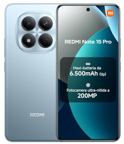 XIAOMI REDMI Note 15 Pro Smartphone 12+512GB, 6500mAh, 200MP, Gletscherblau