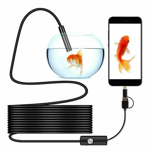 Endoskopkamera mit Licht, Inspektionskamera IP67 Wasserdicht, Endoskopkamera Handy mit 3-in-1-USB-Schnittstellendesign für Android Smartphones und Tablets (2m)