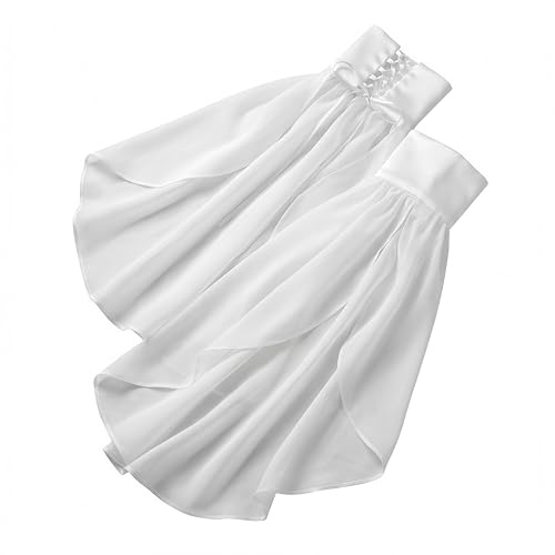 WEIMU Detachable Wedding Sleeves for Bride Chiffon Arm Covers White Lace Up Bridal Accessories Elegant Bell Sleeve for Strapless Gown