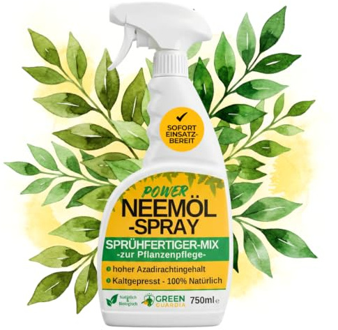 GREEN GUARDIA Neemöl Spray (750ml) – Pflanzenpflege mit Emulgator – Natürliche Pflanzenpflege, Sprühfertig, stärkt Pflanzenabwehr, Effektive Pflanzenpflege für Garten- & Zimmerpflanzen